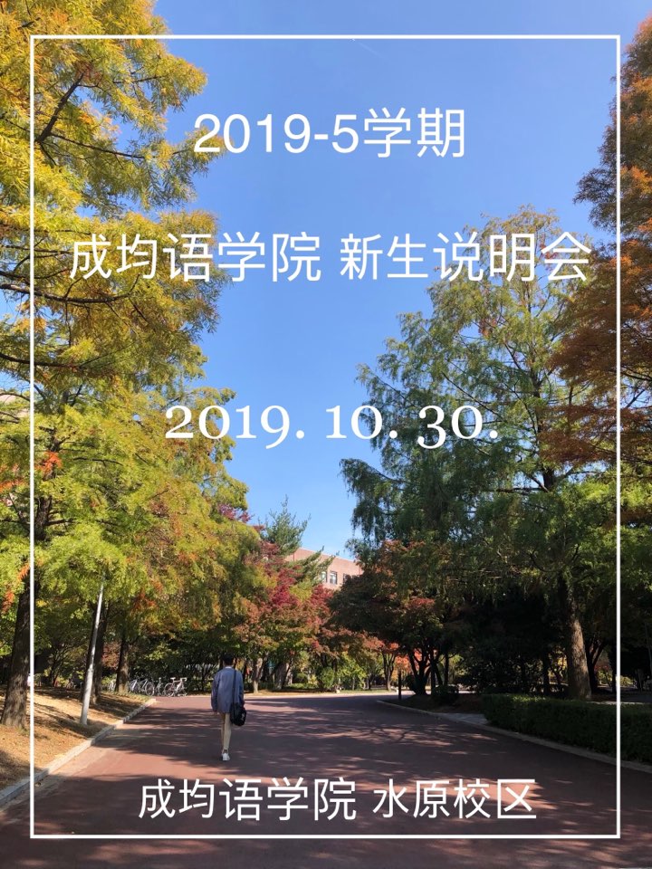 2019-5学期成均语学院水原学校区新生说明会 